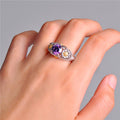 Purple Amethyst Daisy Ring (February Birthstone) - Bamos