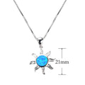 Sun Pendant Necklace ( Blue Fire Opal) - Bamos