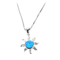 Sun Pendant Necklace ( Blue Fire Opal) - Bamos