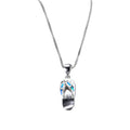 Slipper Pendant Necklace (Blue Fire Opal) - Bamos