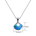 Shell Pendant Necklace (Blue Fire Opal) - Bamos