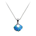 Shell Pendant Necklace (Blue Fire Opal) - Bamos