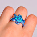 Blue Opal Turtle Ring - Bamos