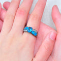Women Blue Topaz Wedding Ring(December Birthstone) - Bamos