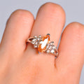 Women Champagne Horse Eye Ring(November Birthstone) - Bamos
