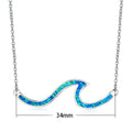 Blue Opal Wave Pendant Necklace
