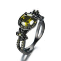 Peridot Flower Ring (August Birthstone) - Bamos