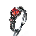 Red Flower Ring (JanuaryBirthstone) - Bamos