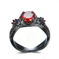 Red Flower Ring (JanuaryBirthstone) - Bamos
