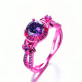 Purple Amethyst Flower Ring (February Birthstone) - Bamos