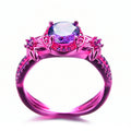 Purple Amethyst Flower Ring (February Birthstone) - Bamos