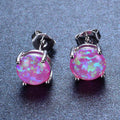 White/Pink/Purple/Blue Opal Stud Earrings - Bamos
