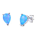 Green/Blue/White Opal Stud Earrings - Bamos