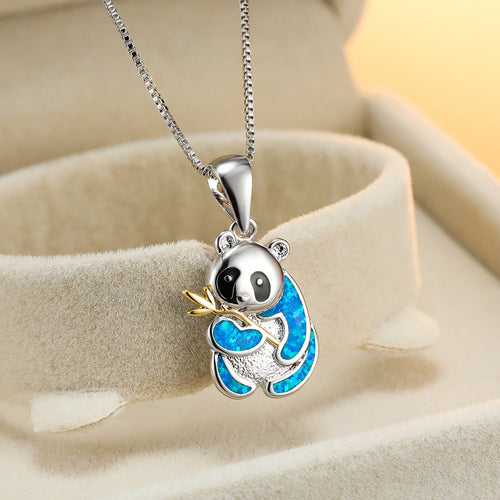 925 Sterling Silver Panda Pendant Necklace