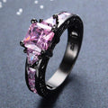 Pink Sapphire Square Ring(October Birthstone) - Bamos