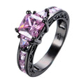 Pink Sapphire Square Ring(October Birthstone) - Bamos