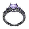 Purple Amethyst Geometric Ring(February Birthstone) - Bamos