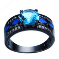 Women Blue Topaz Round Ring(December Birthstone) - Bamos