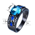 Women Blue Topaz Round Ring(December Birthstone) - Bamos