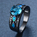 Women Blue Topaz Round Ring(December Birthstone) - Bamos