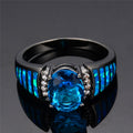 Women Blue Topaz Oval Wedding Ring(December Birthstone) - Bamos