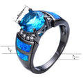 Women Blue Topaz Wedding Party Ring(December Birthstone) - Bamos