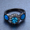 Luxury Women Blue Topaz Wedding Ring(December Birthstone) - Bamos