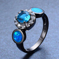 Luxury Women Blue Topaz Wedding Ring(December Birthstone) - Bamos