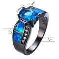 Women Blue Topaz Wedding Ring(December Birthstone) - Bamos