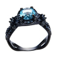 Blue Topaz Flower Ring (December Birthstone) - Bamos