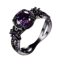 Purple Amethyst Flower Ring (February Birthstone) - Bamos