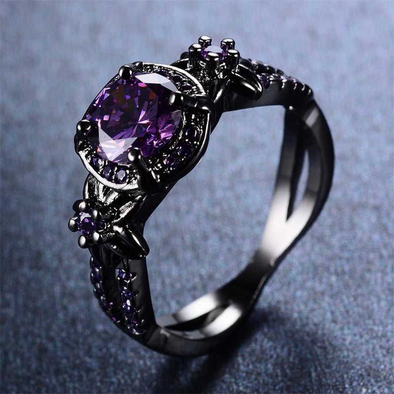 Purple Amethyst Flower Ring (February Birthstone) - Bamos