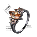 Women Champagne Horse Eye Ring(November Birthstone) - Bamos