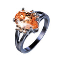 Champagne Topaz Water Drop Ring(November Birthstone) - Bamos