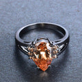 Champagne Topaz Water Drop Ring(November Birthstone) - Bamos