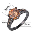 Champagne Topaz Round Ring(November Birthstone) - Bamos