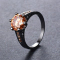 Champagne Topaz Round Ring(November Birthstone) - Bamos