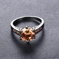 Champagne Topaz Round Ring(November Birthstone) - Bamos