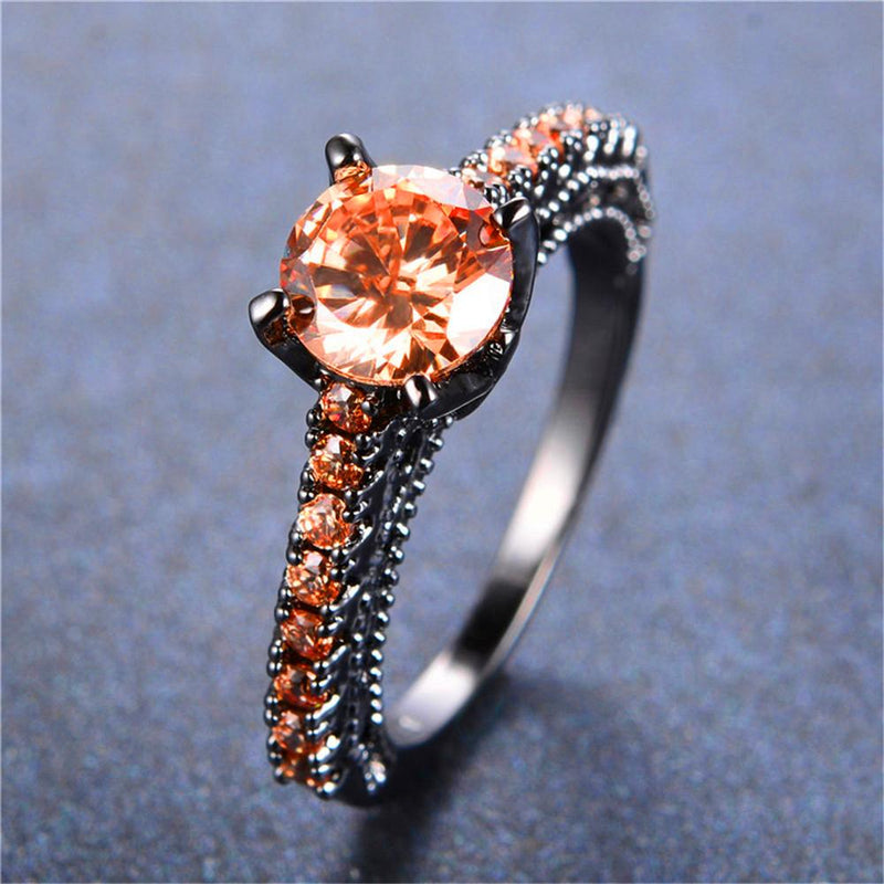 Women Champagne Topaz Zircon Ring(November Birthstone) - Bamos