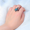 Blue Opal Turtles Ring - Bamos