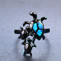 Blue Opal Turtles Ring - Bamos