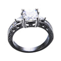 White Diamond Geometric Ring(April Birthstone) - Bamos