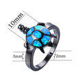 Blue Opal Turtle Wedding Ring - Bamos