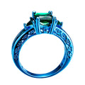 Emerald Green Geometric Ring(May Birthstone) - Bamos