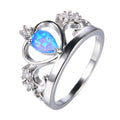 Blue Opal Crown Ring - Bamos