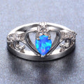 Blue Opal Crown Ring - Bamos