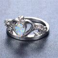 White Opal Crown Ring - Bamos