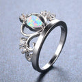 White Opal Crown Ring - Bamos