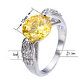 Yellow Topaz Round Ring(December Birthstone) - Bamos