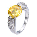 Yellow Topaz Round Ring(December Birthstone) - Bamos